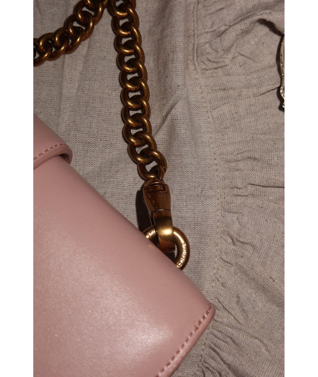 PINKO Розовая кожаная сумка через плечо, фото 3