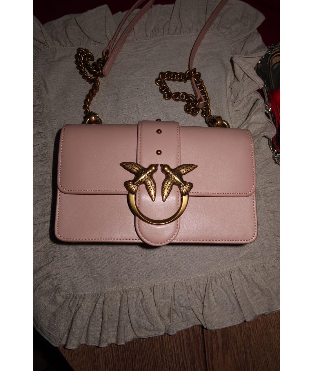 PINKO Розовая кожаная сумка через плечо, фото 6