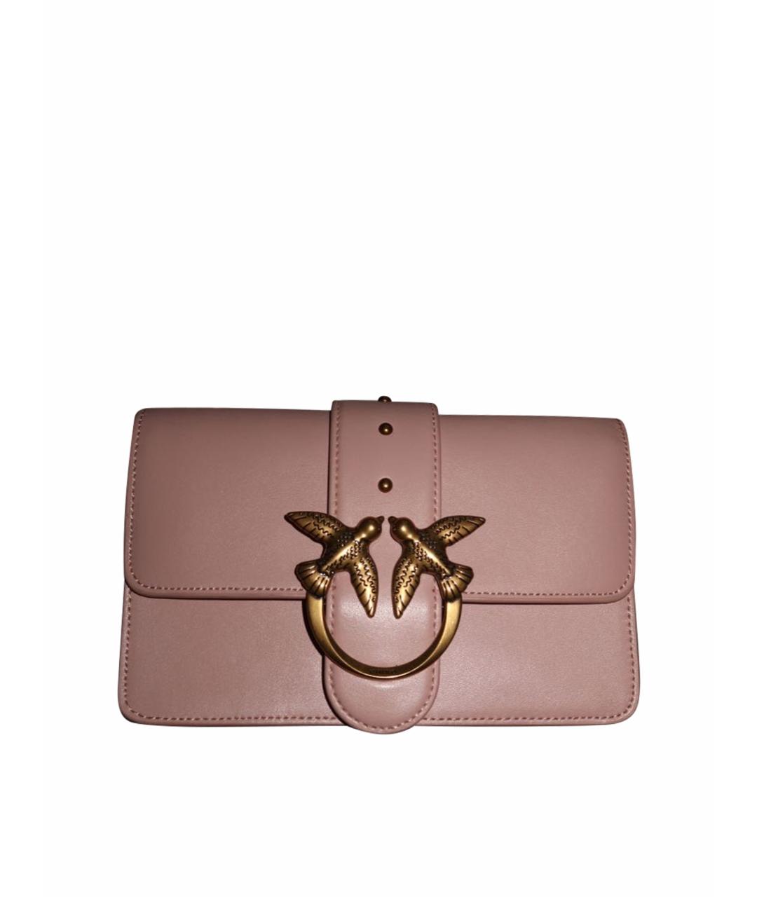 PINKO Розовая кожаная сумка через плечо, фото 1