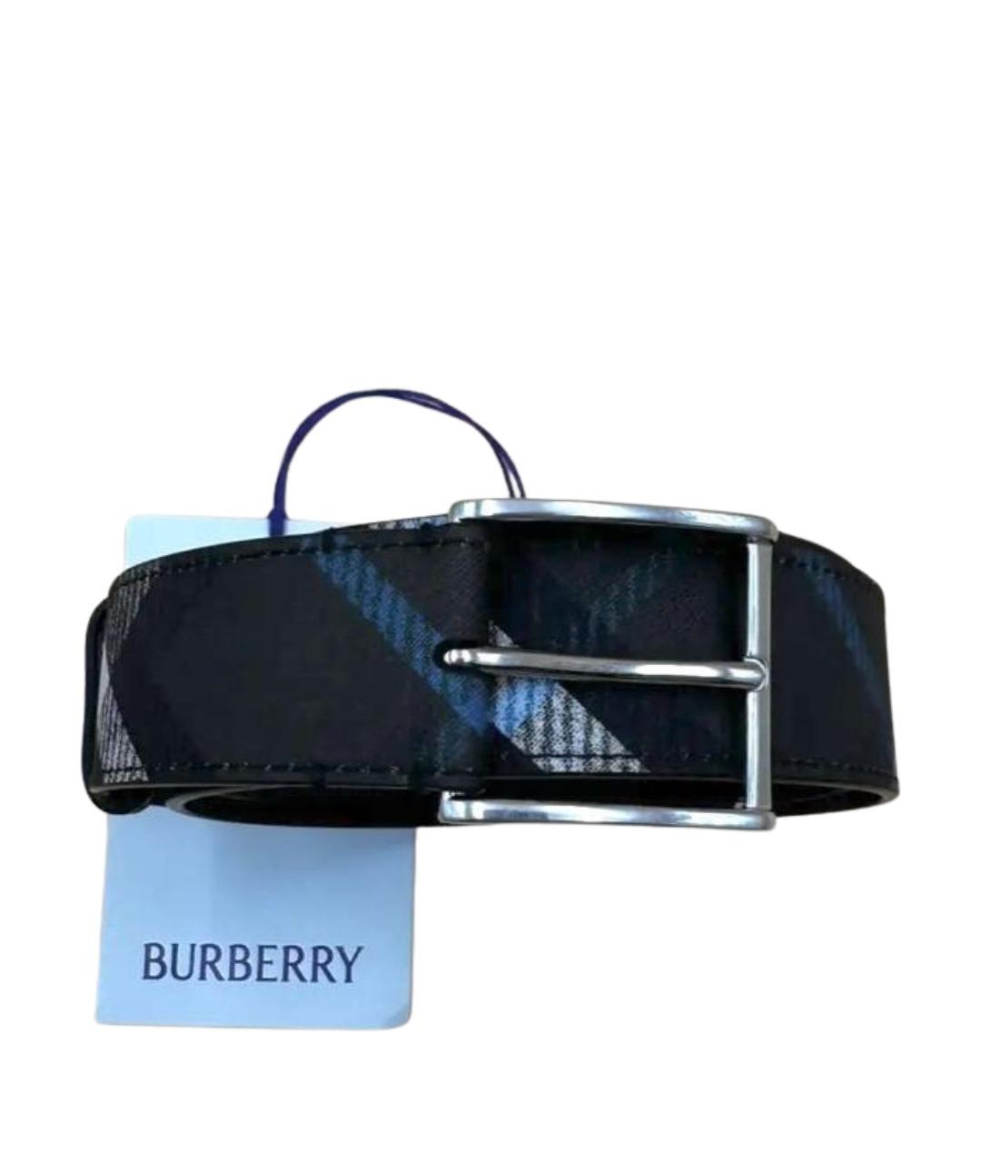 BURBERRY Антрацитовый кожаный ремень, фото 1