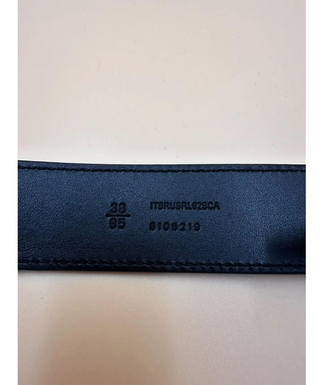 BURBERRY Антрацитовый кожаный ремень, фото 4