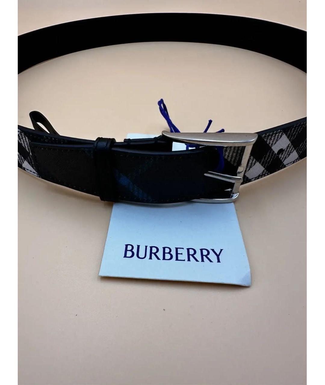 BURBERRY Антрацитовый кожаный ремень, фото 5