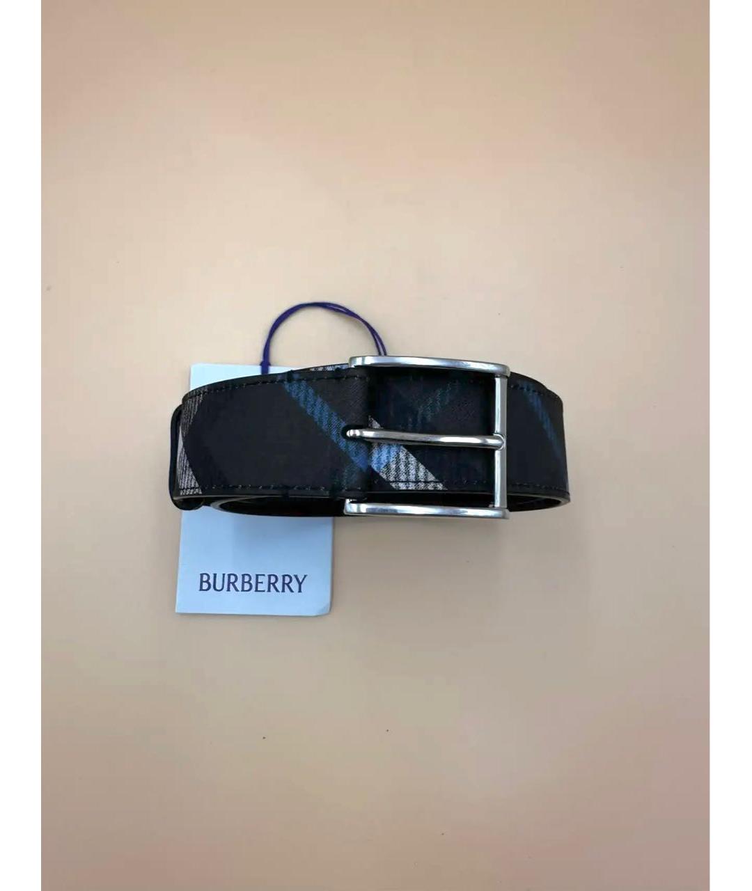 BURBERRY Антрацитовый кожаный ремень, фото 8