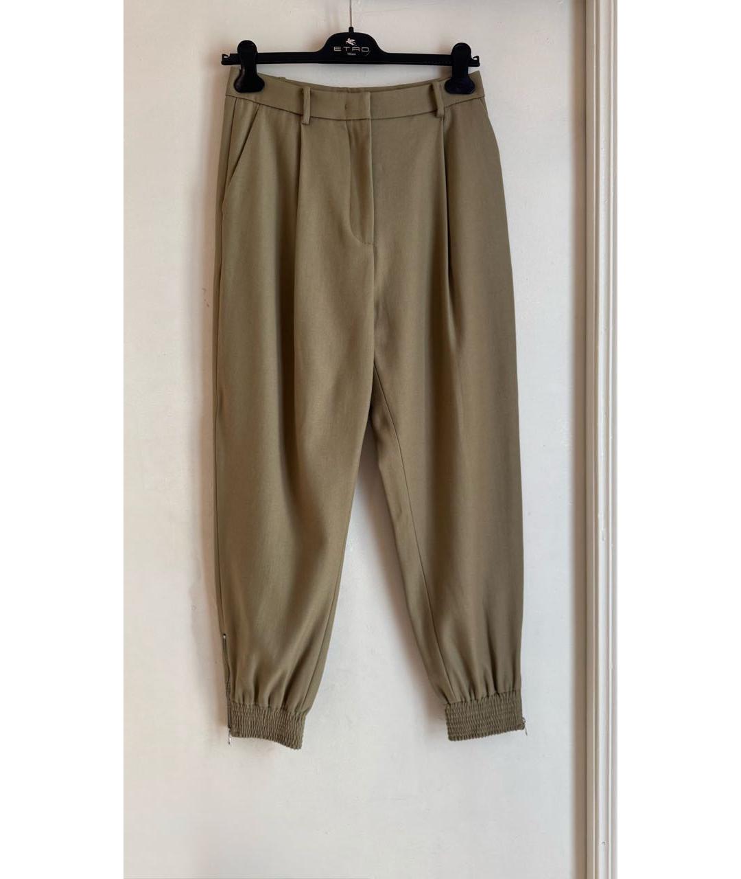 ERIKA CAVALLINI Хаки шерстяные брюки широкие, фото 7