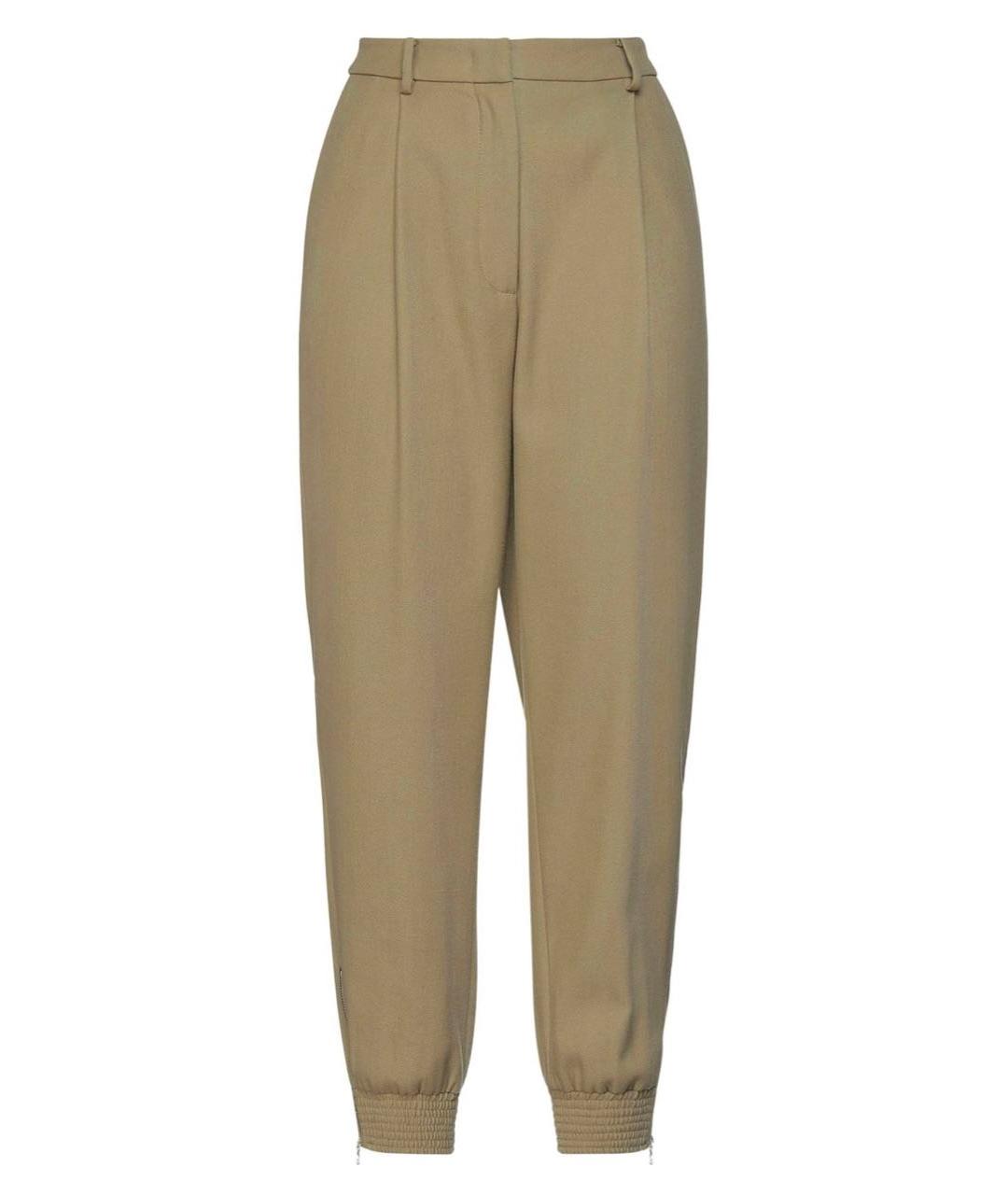 ERIKA CAVALLINI Хаки шерстяные брюки широкие, фото 1