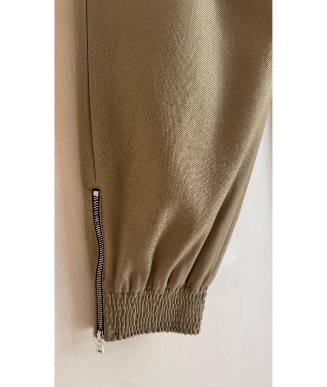 ERIKA CAVALLINI Хаки шерстяные брюки широкие, фото 8