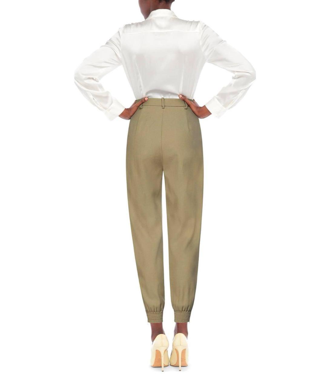 ERIKA CAVALLINI Хаки шерстяные брюки широкие, фото 3