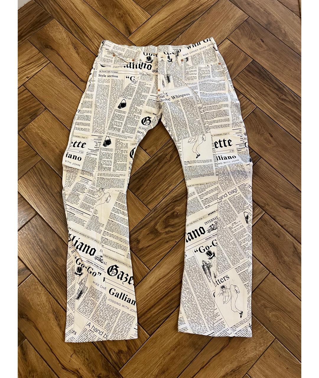 JOHN GALLIANO Белые хлопковые джинсы, фото 5