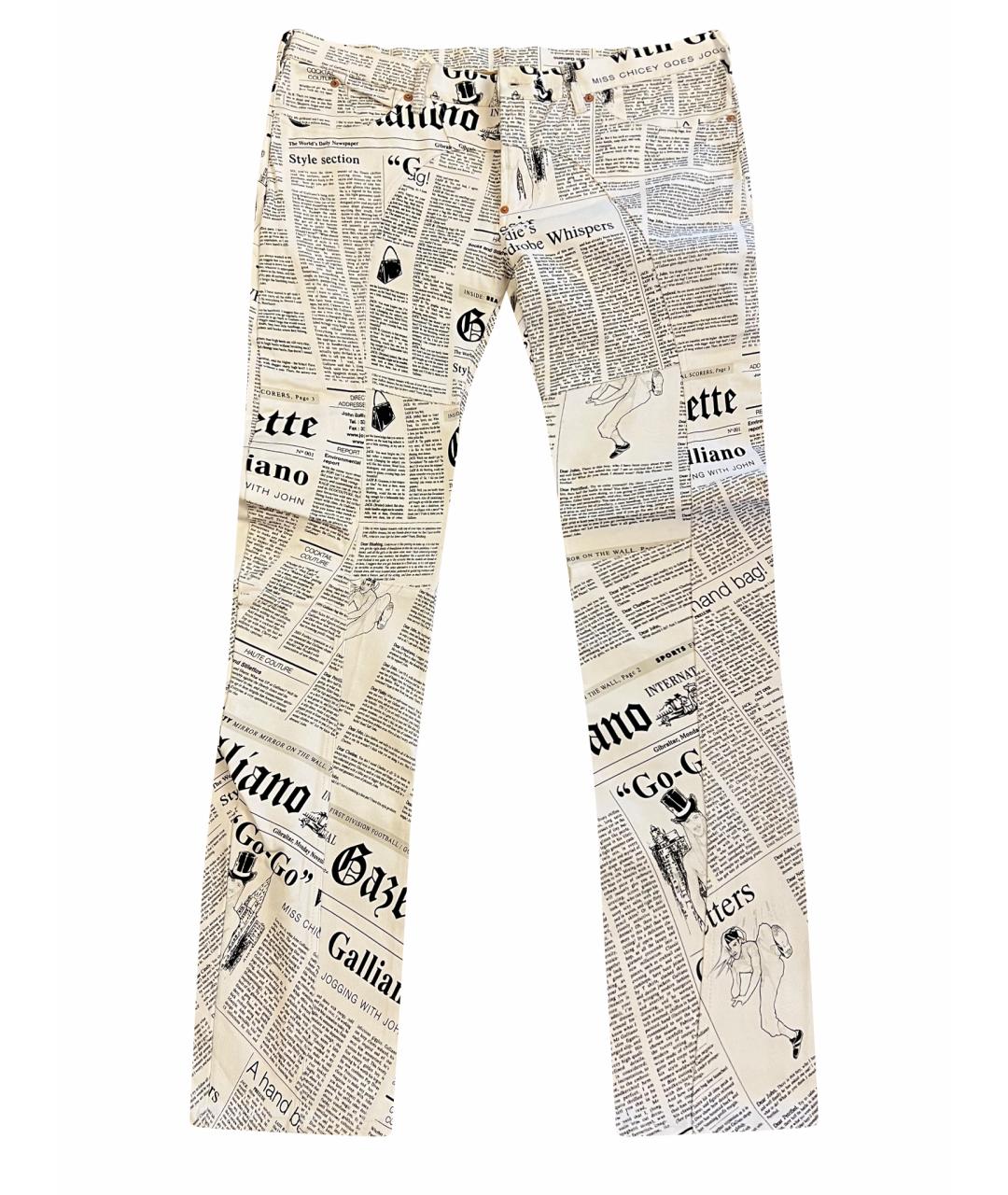 JOHN GALLIANO Белые хлопковые джинсы, фото 1