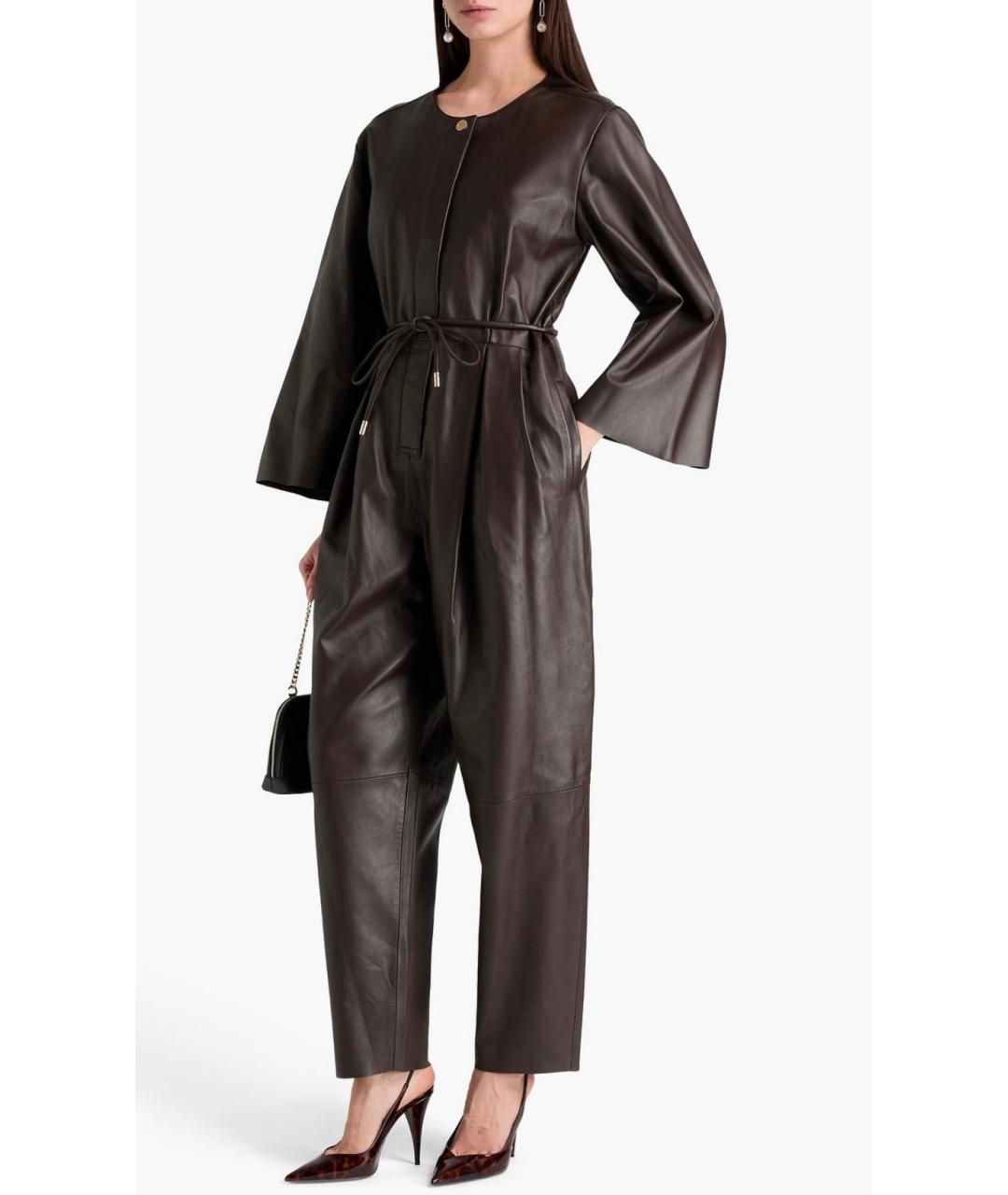 ZIMMERMANN Коричневый кожаный комбинезон, фото 2