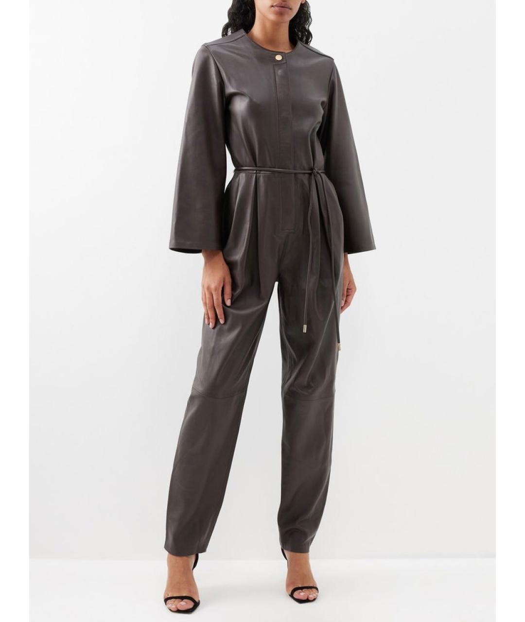 ZIMMERMANN Коричневый кожаный комбинезон, фото 5