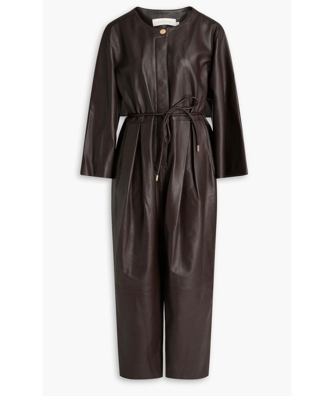 ZIMMERMANN Коричневый кожаный комбинезон, фото 8