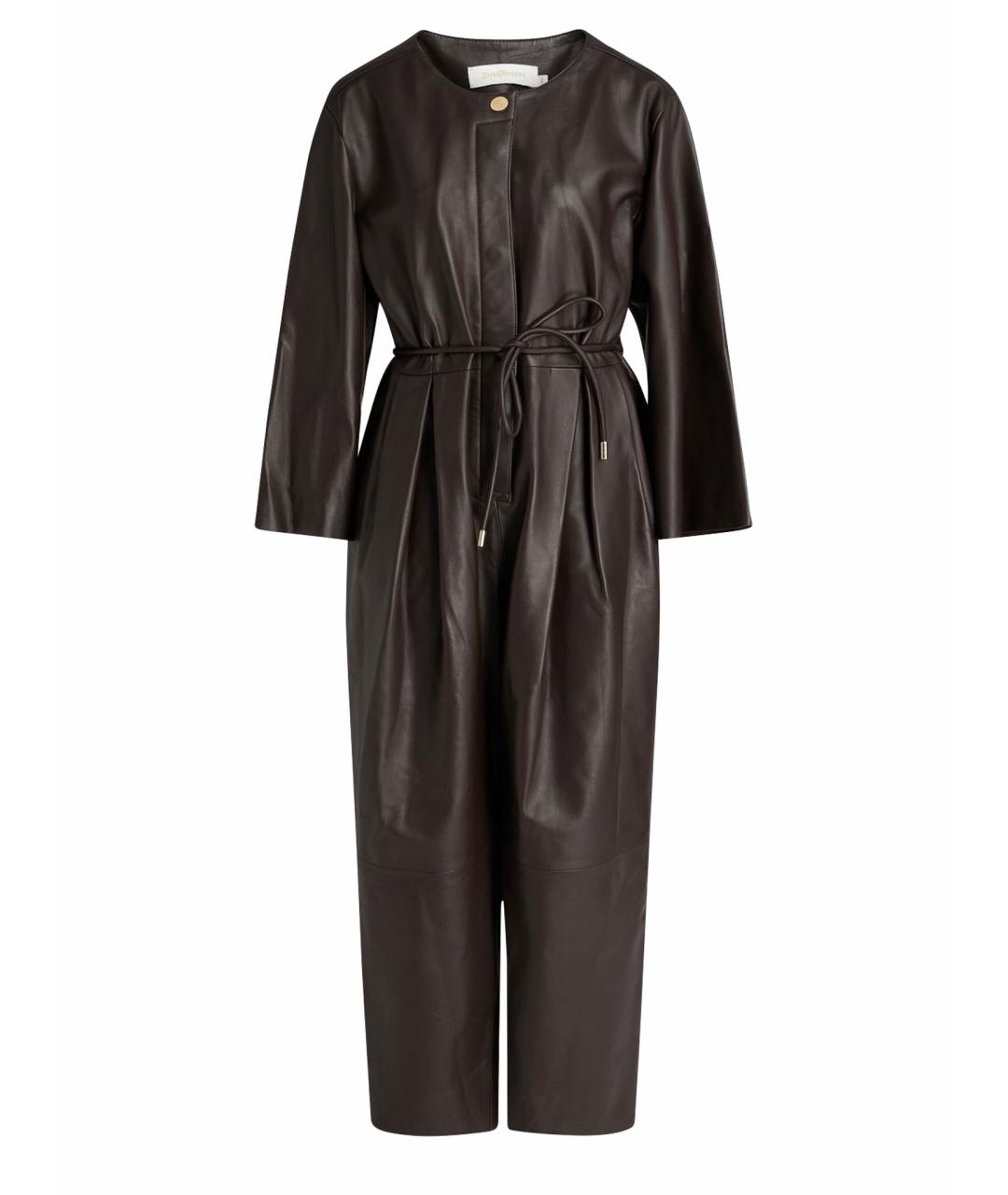 ZIMMERMANN Коричневый кожаный комбинезон, фото 1
