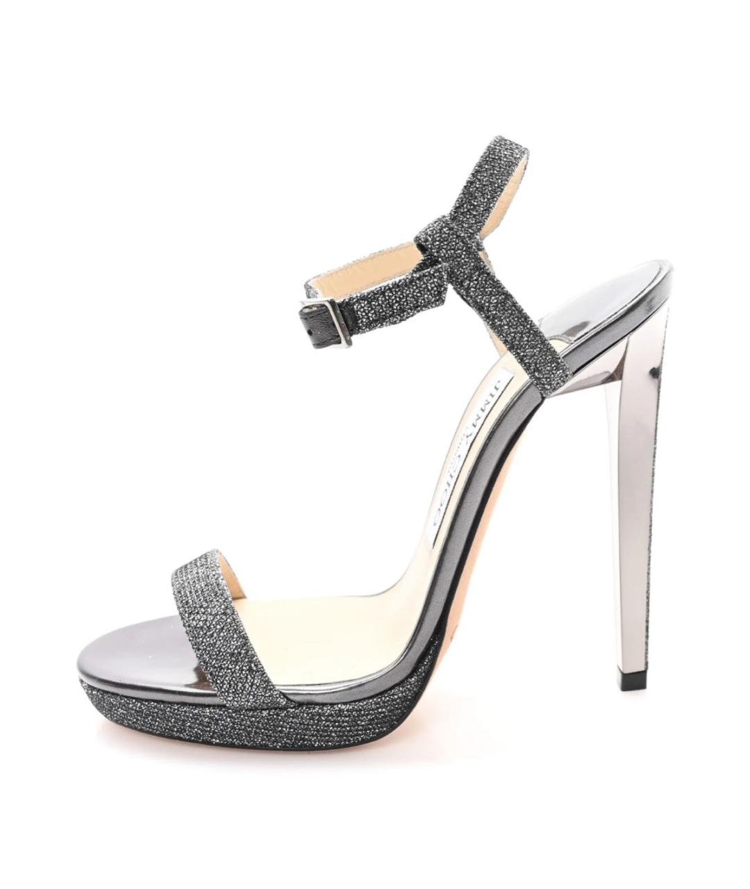 JIMMY CHOO Антрацитовые босоножки, фото 8