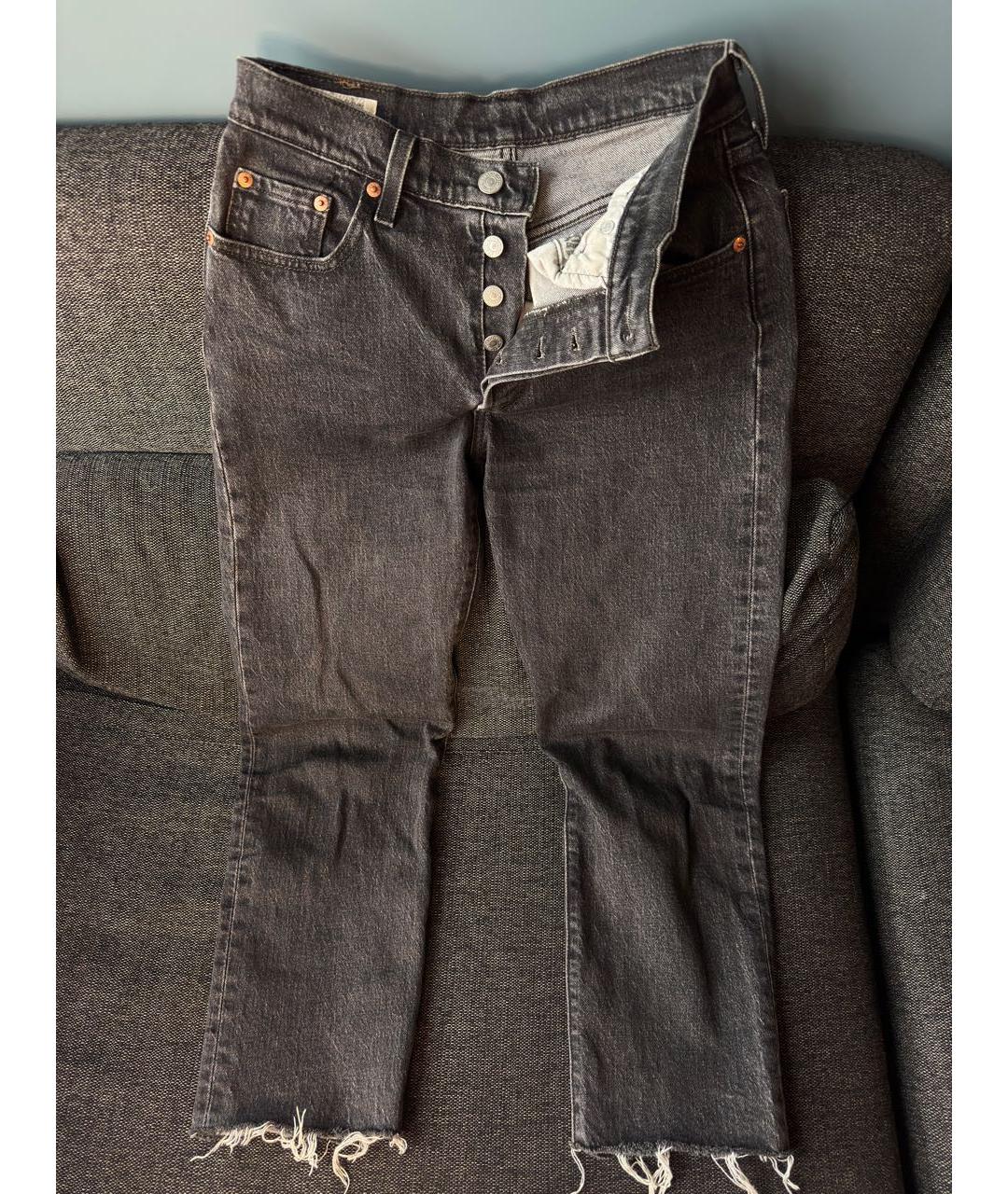 LEVI'S Серые хлопковые прямые джинсы, фото 7