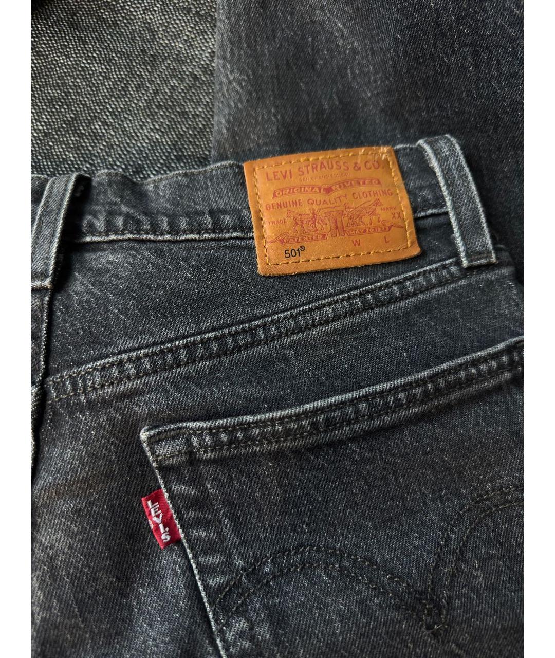 LEVI'S Серые хлопковые прямые джинсы, фото 5