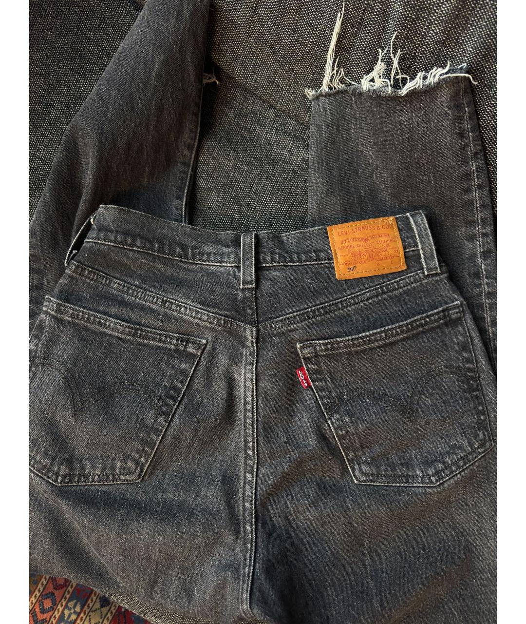 LEVI'S Серые хлопковые прямые джинсы, фото 4