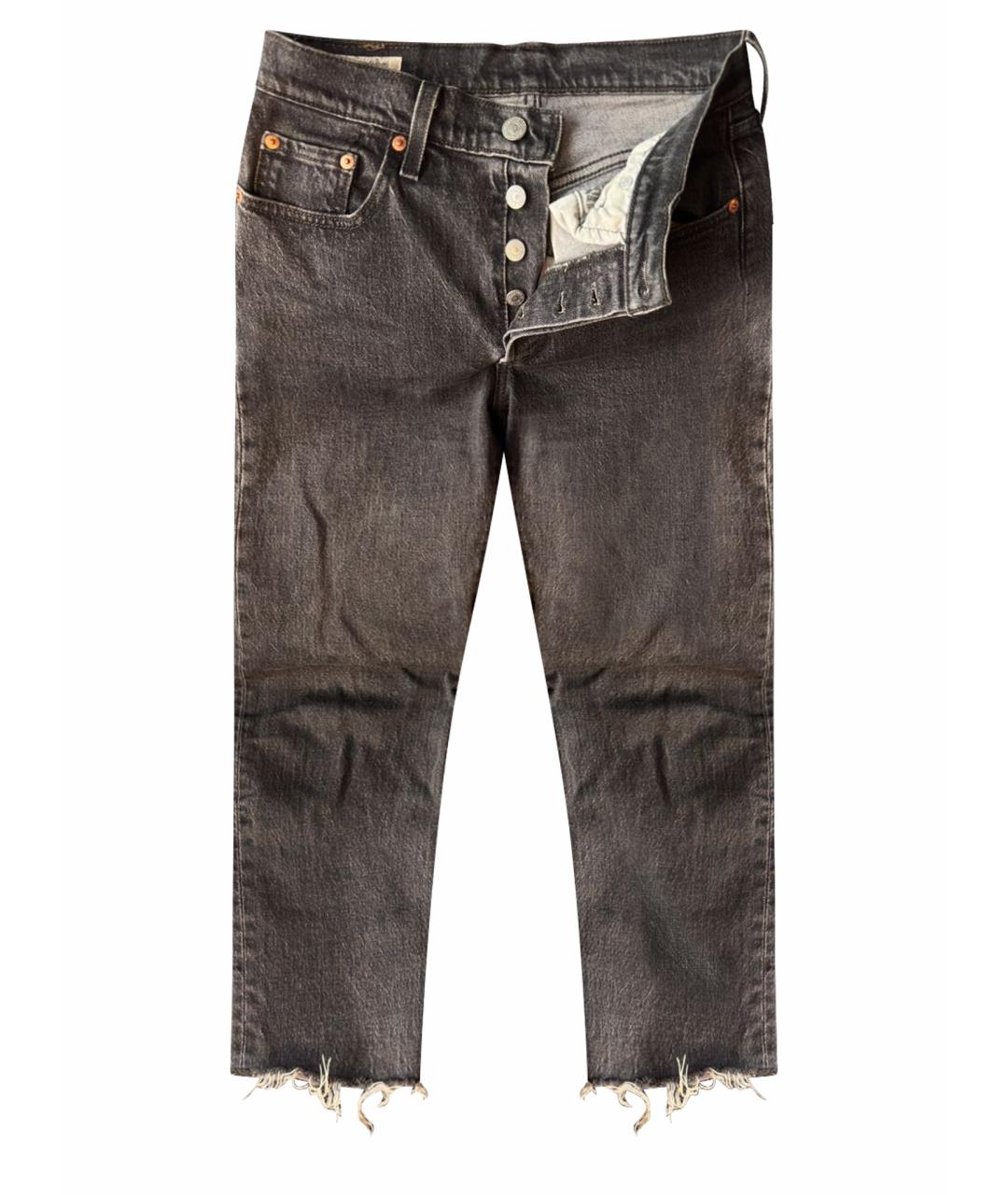 LEVI'S Серые хлопковые прямые джинсы, фото 1