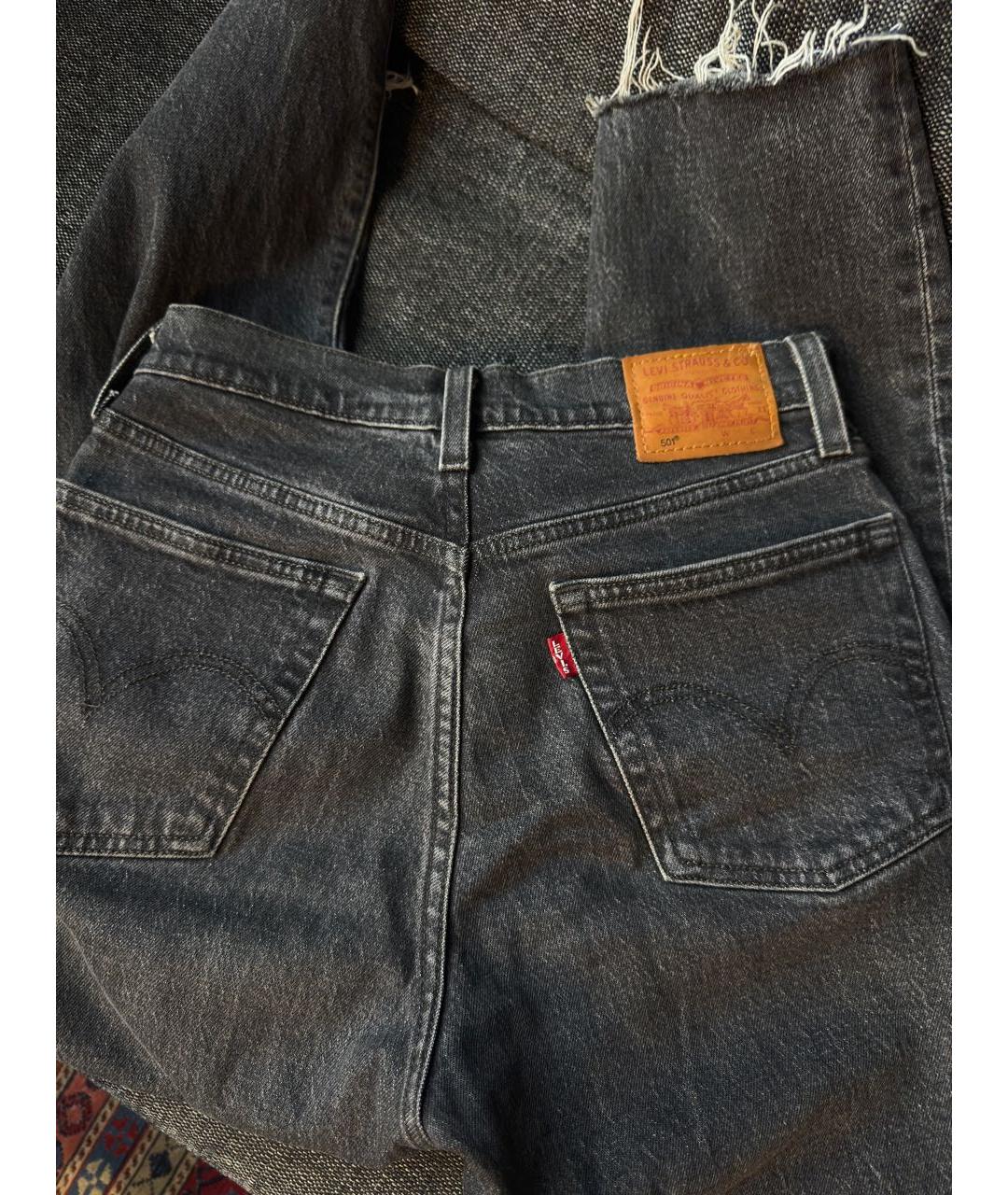 LEVI'S Серые хлопковые прямые джинсы, фото 6