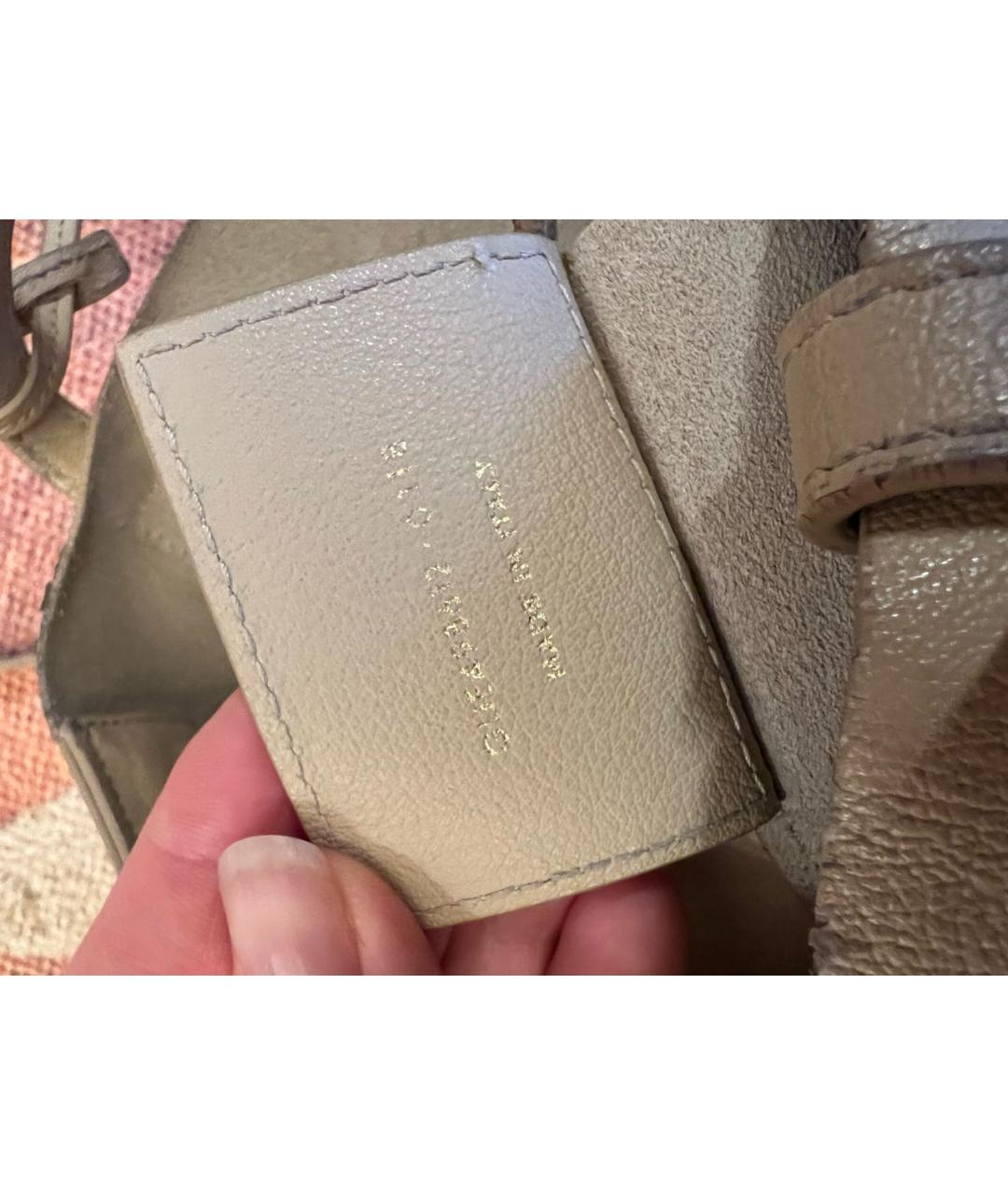 SAINT LAURENT Бежевая кожаная сумка тоут, фото 5