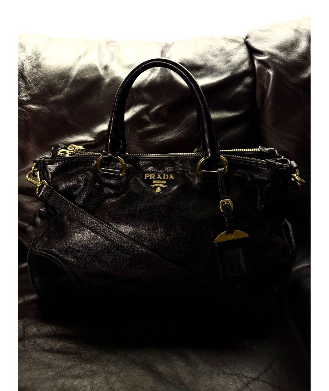 PRADA Черная кожаная сумка на плечо, фото 2