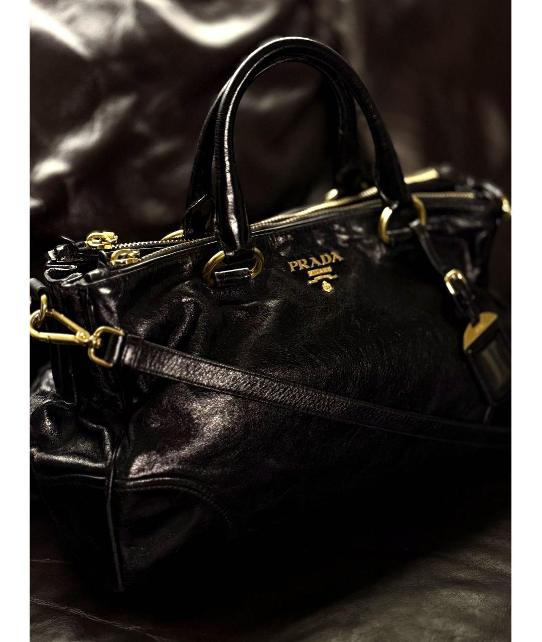 PRADA Черная кожаная сумка на плечо, фото 5