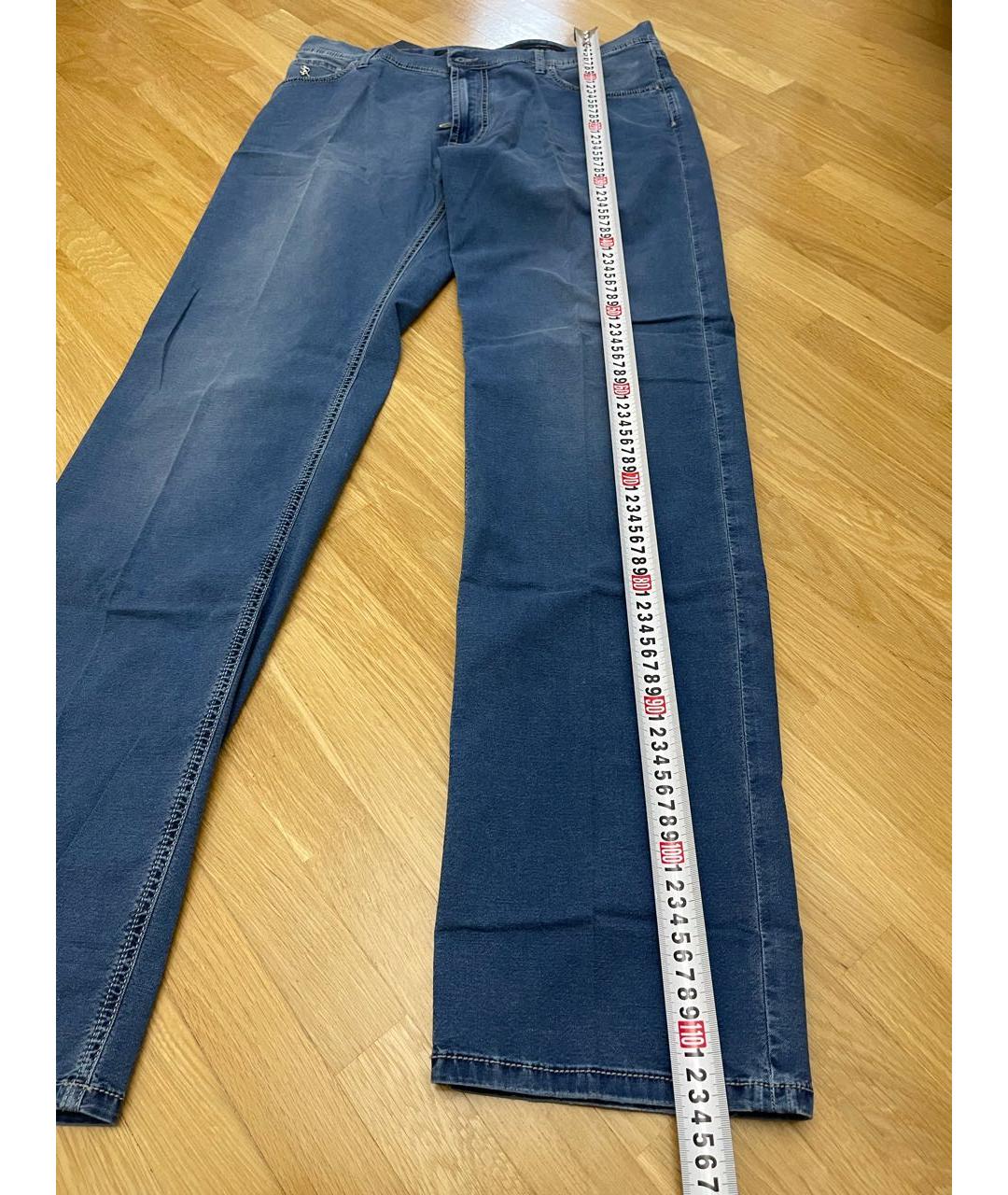 STEFANO RICCI Синие хлопко-эластановые прямые джинсы, фото 8