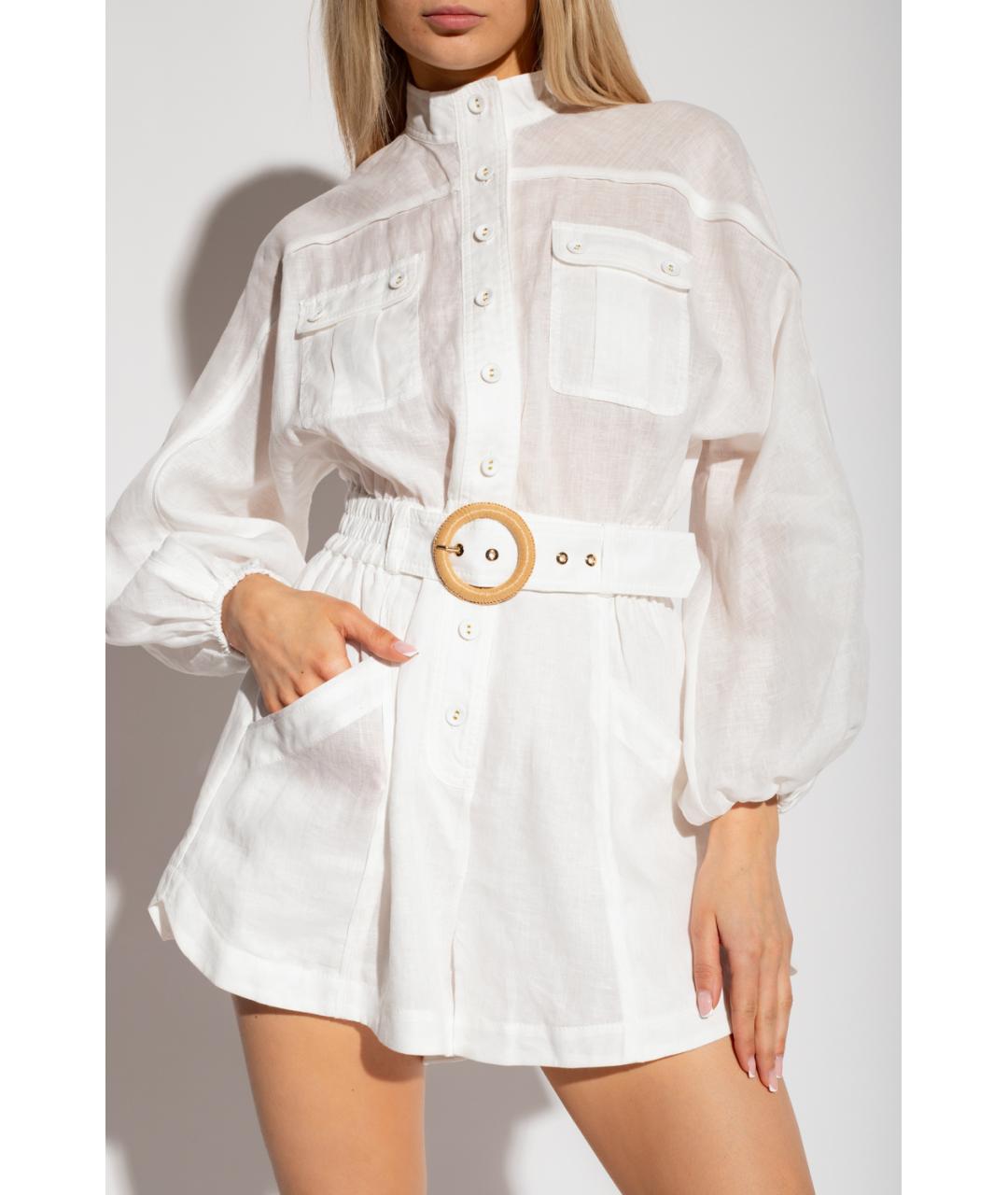 ZIMMERMANN Белый льняной комбинезон, фото 5