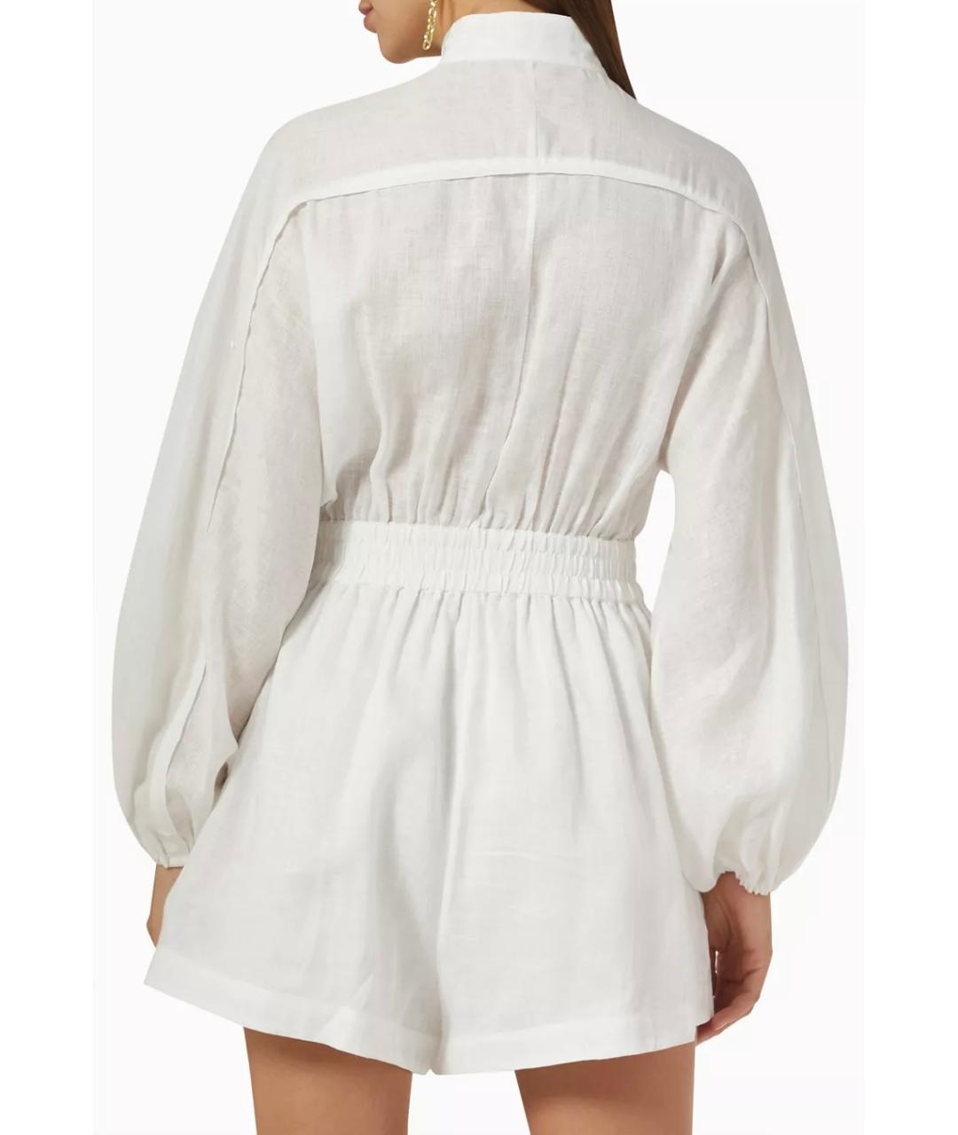 ZIMMERMANN Белый льняной комбинезон, фото 4