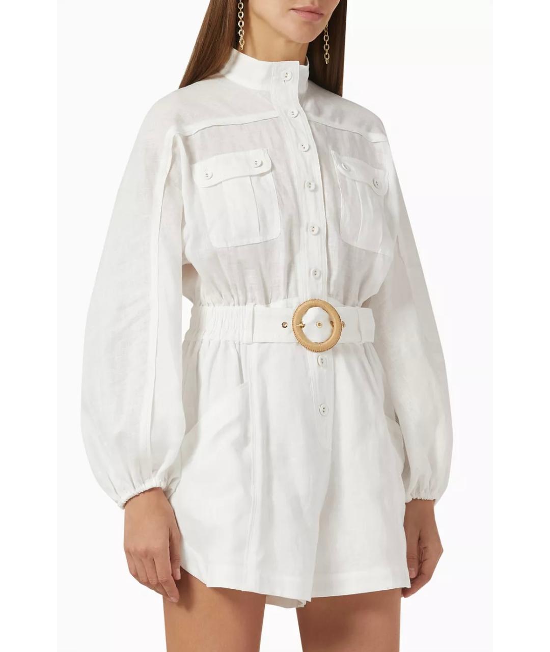 ZIMMERMANN Белый льняной комбинезон, фото 3