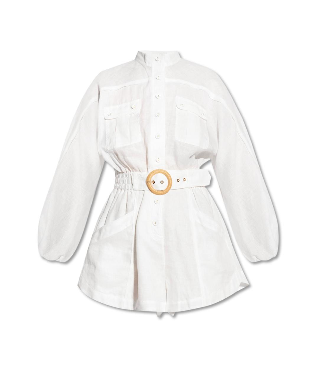 ZIMMERMANN Белый льняной комбинезон, фото 10