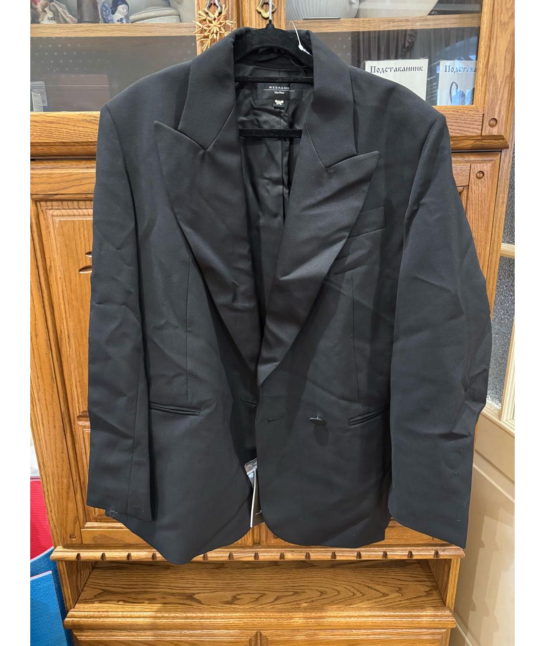 WEEKEND MAX MARA Черный шерстяной жакет/пиджак, фото 8