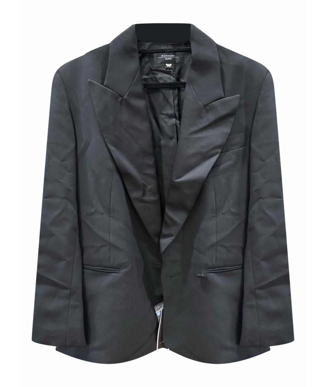 WEEKEND MAX MARA Черный шерстяной жакет/пиджак, фото 1