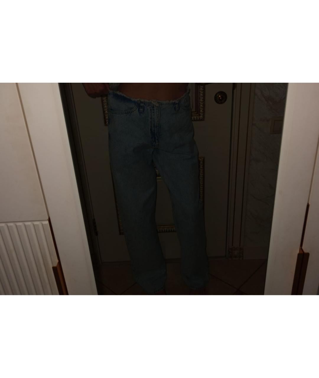 CALVIN KLEIN Голубые хлопковые прямые джинсы, фото 2