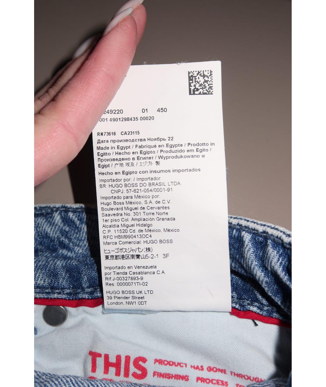 CALVIN KLEIN Голубые хлопковые прямые джинсы, фото 5