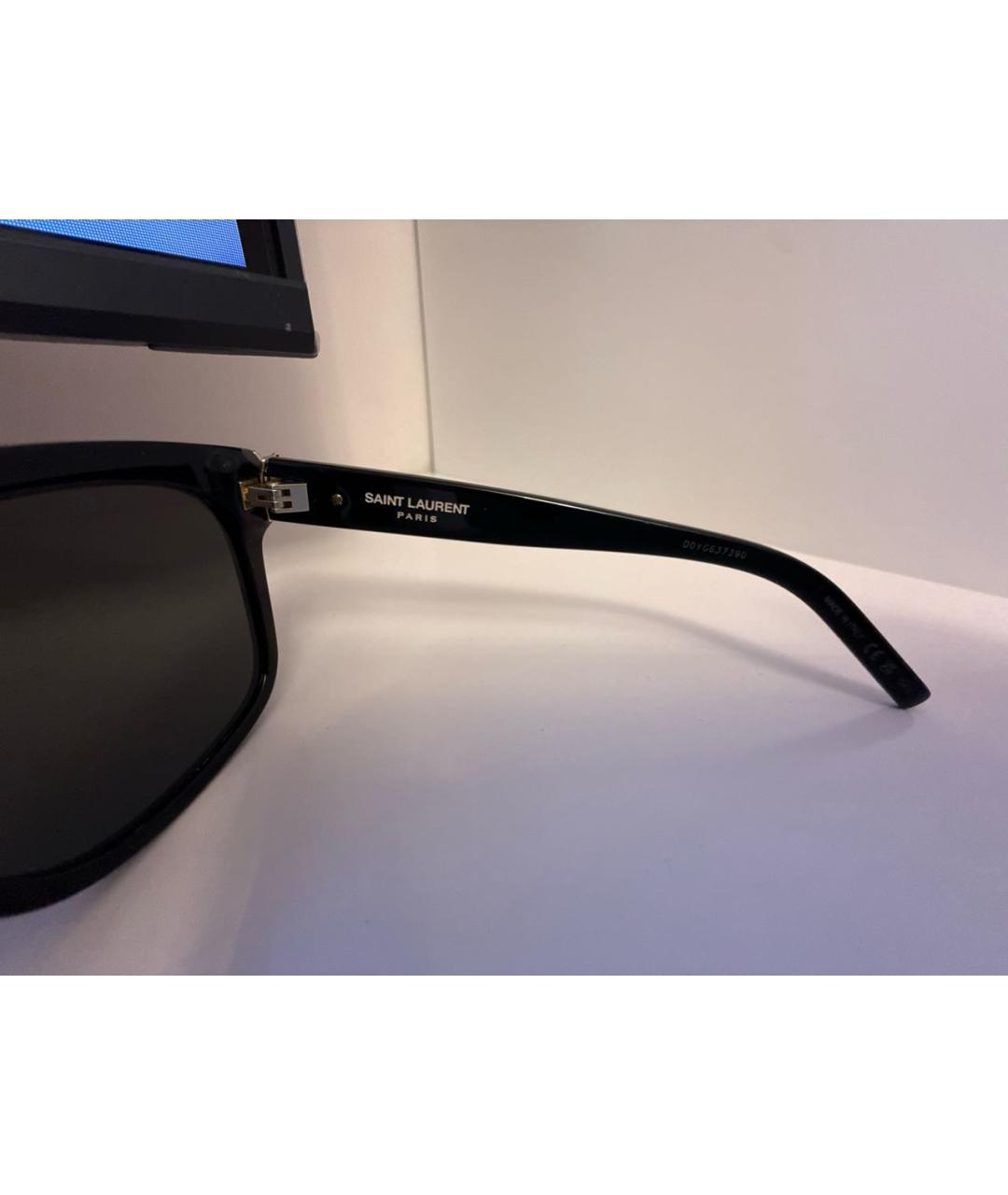 SAINT LAURENT Черные пластиковые солнцезащитные очки, фото 3