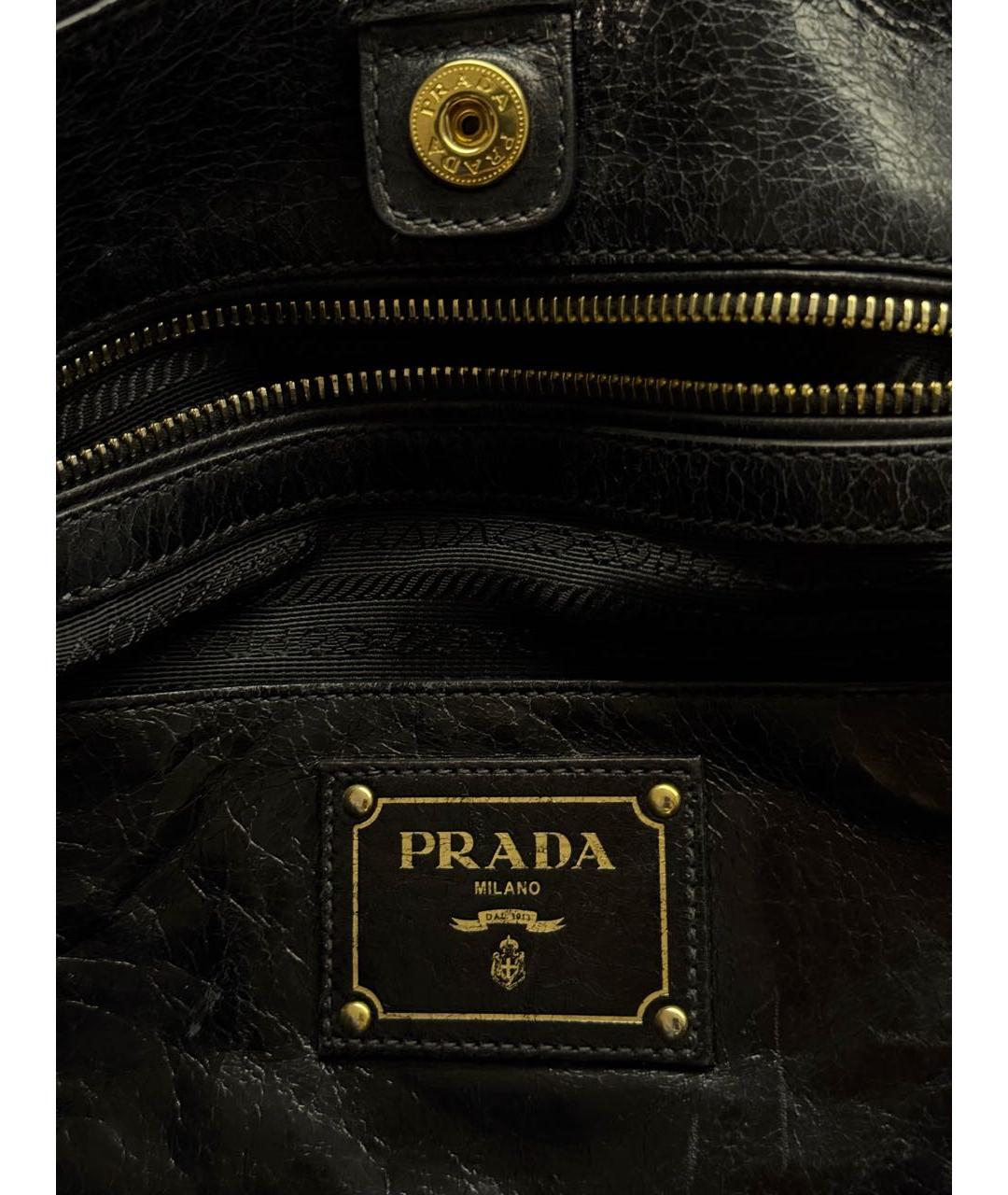 PRADA Черная кожаная сумка через плечо, фото 8