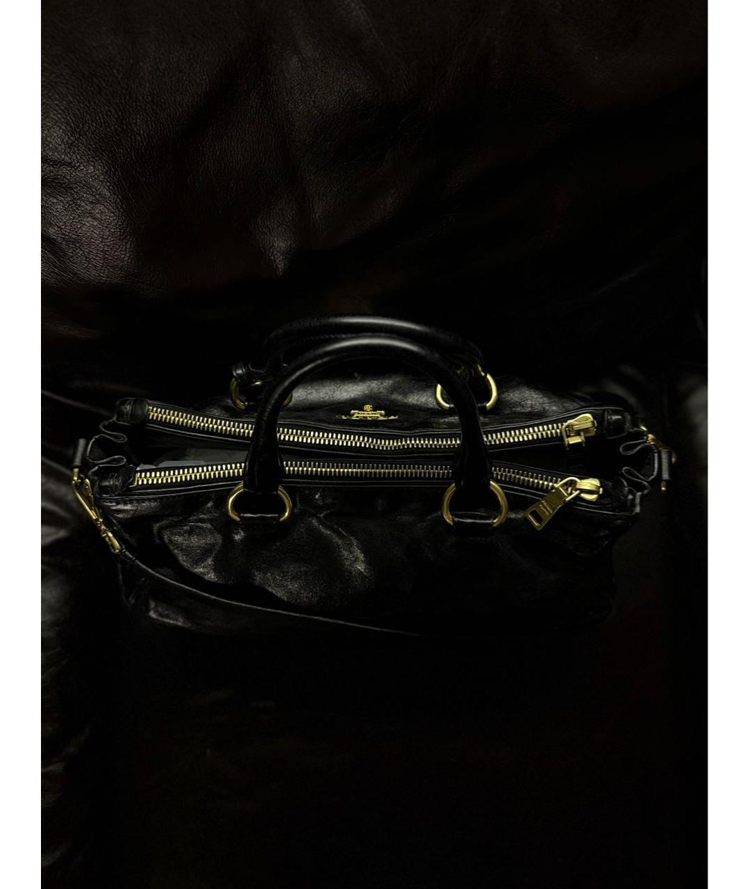 PRADA Черная кожаная сумка через плечо, фото 4