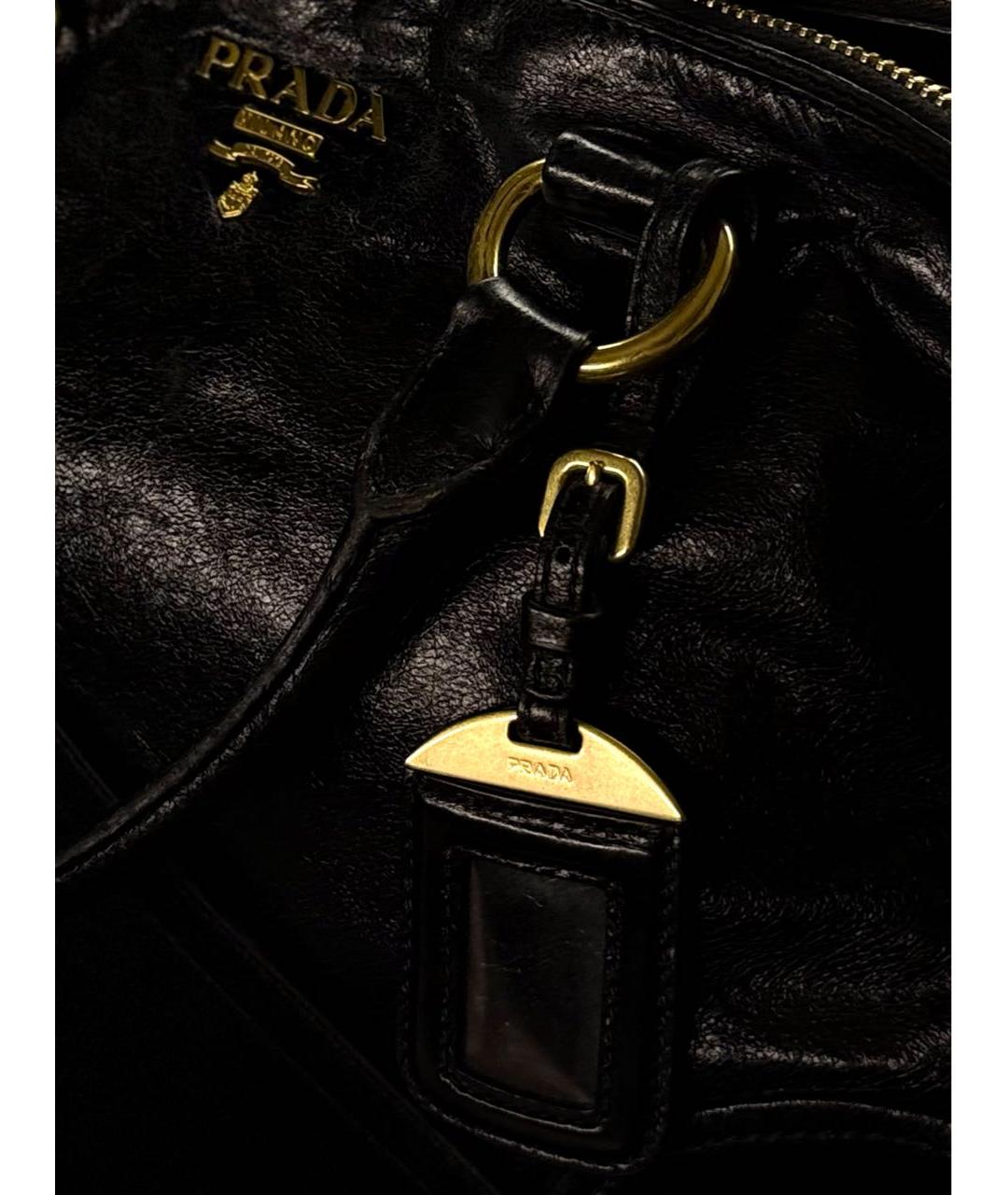 PRADA Черная кожаная сумка через плечо, фото 7