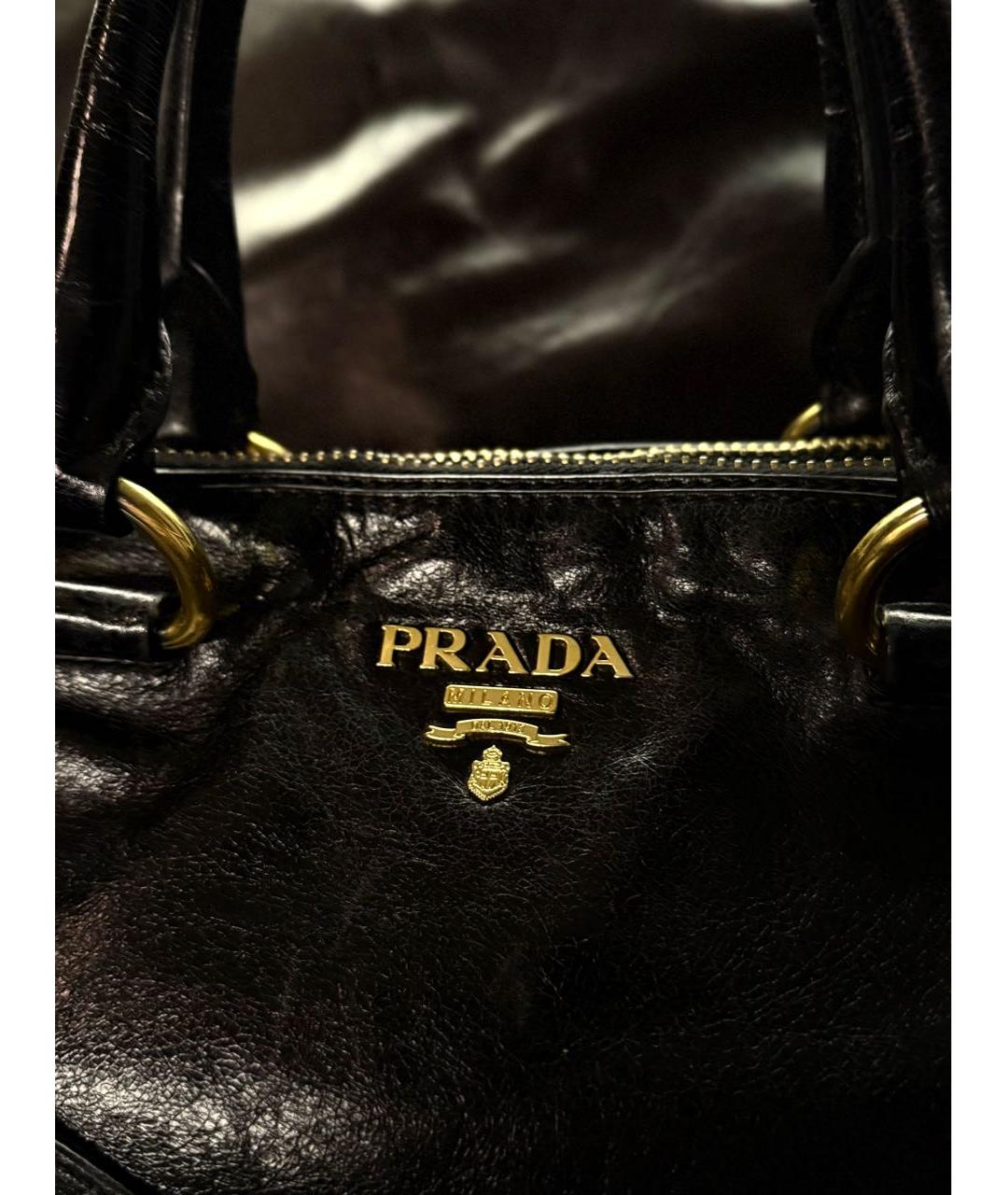 PRADA Черная кожаная сумка через плечо, фото 6