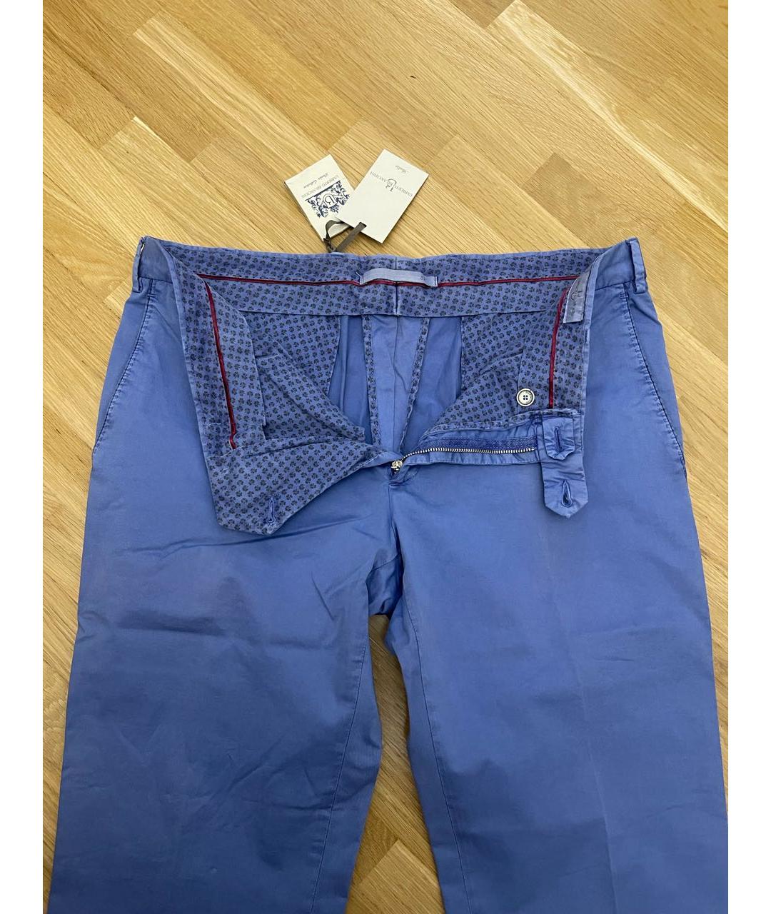 BILANCIONI Синие хлопко-эластановые прямые джинсы, фото 3