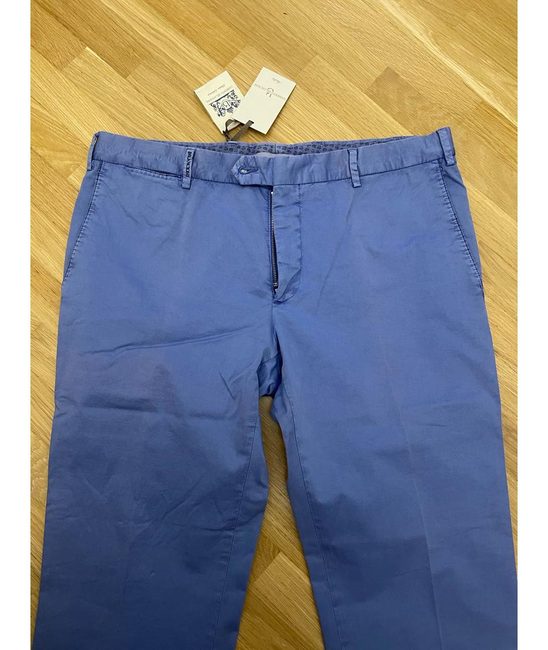 BILANCIONI Синие хлопко-эластановые прямые джинсы, фото 2