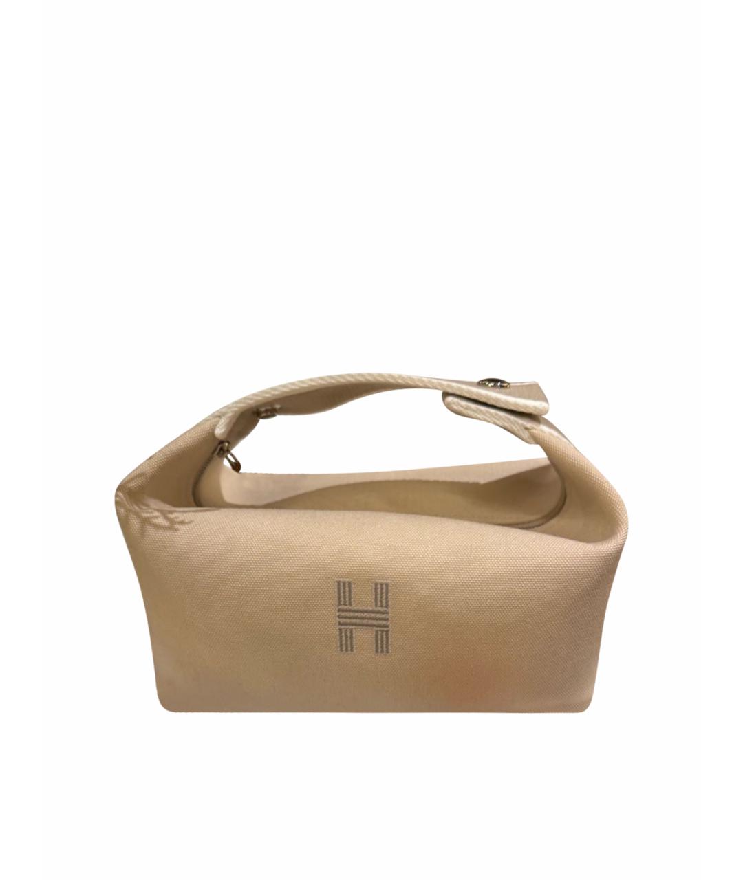 HERMES Бежевая хлопковая косметичка, фото 1