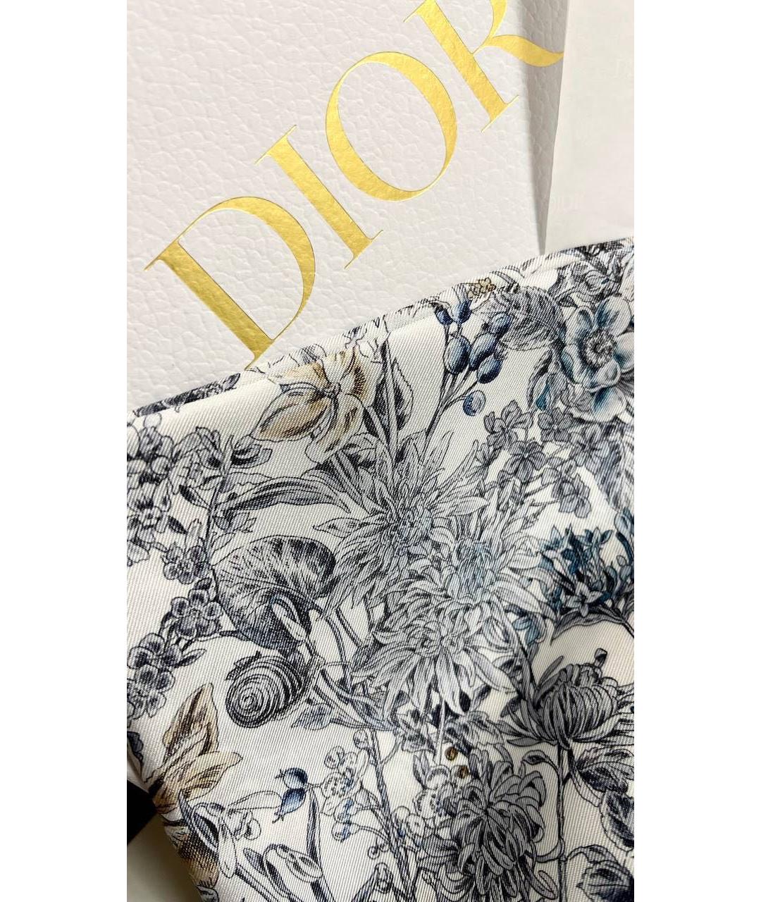 CHRISTIAN DIOR Белый шелковый платок, фото 2