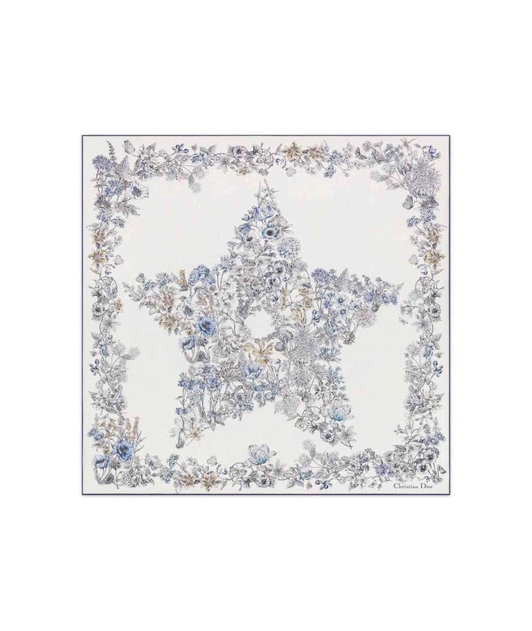 CHRISTIAN DIOR Белый шелковый платок, фото 1
