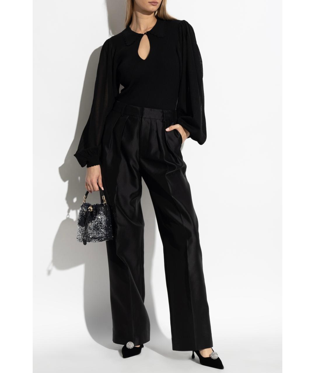 ZIMMERMANN Черные шелковые прямые брюки, фото 2