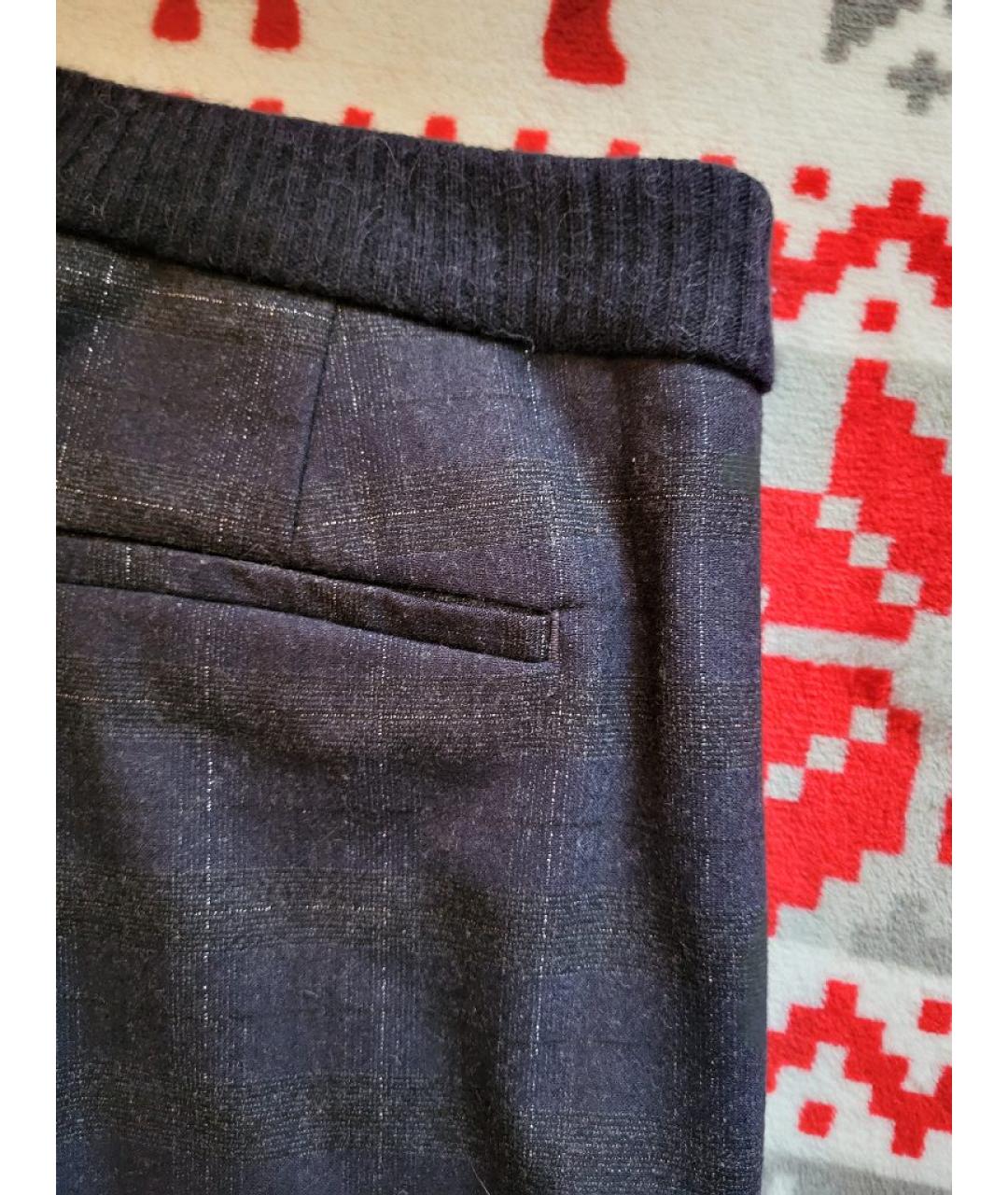 PESERICO Темно-синие шерстяные брюки узкие, фото 4