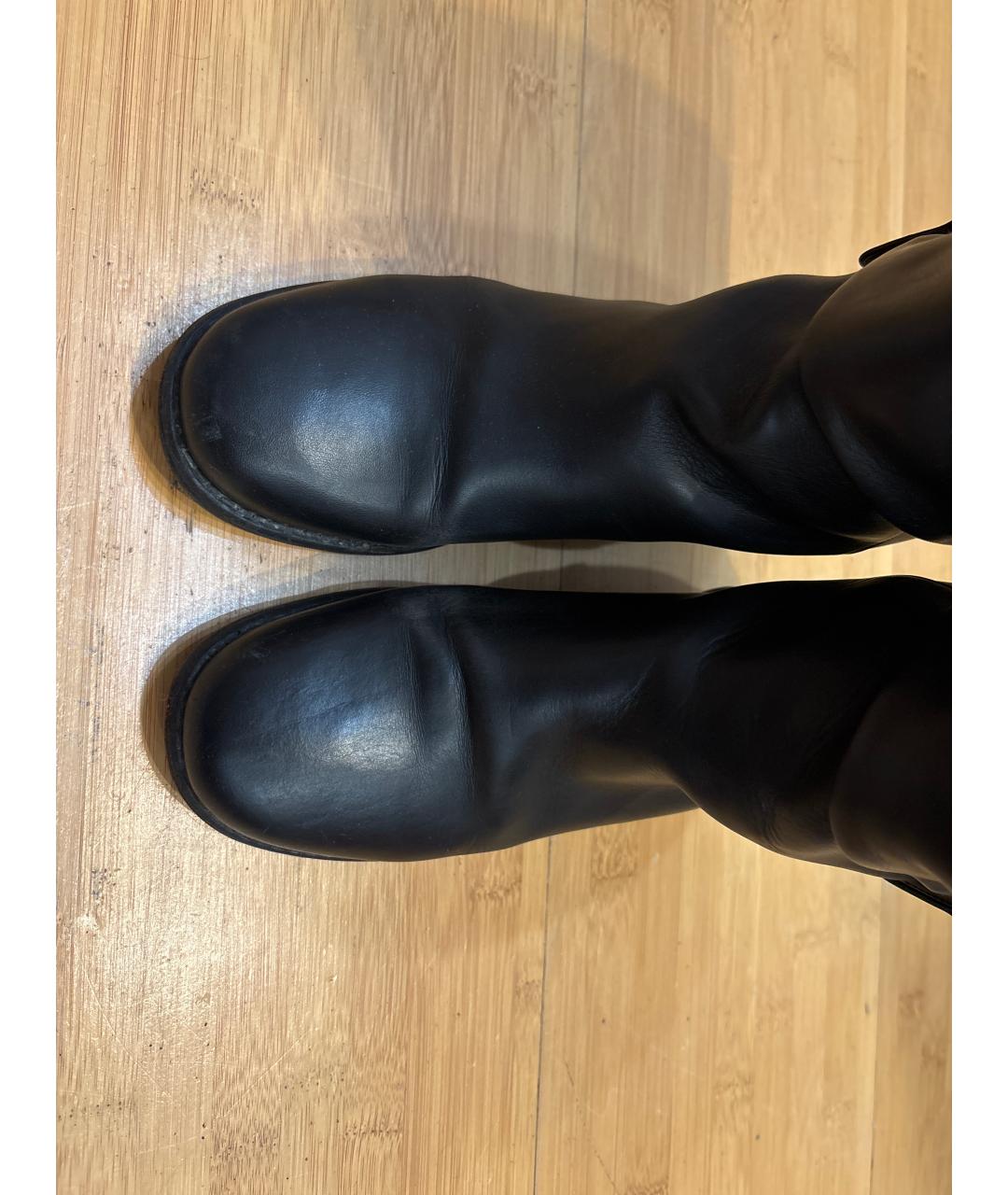 CHANEL Черные кожаные сапоги, фото 3