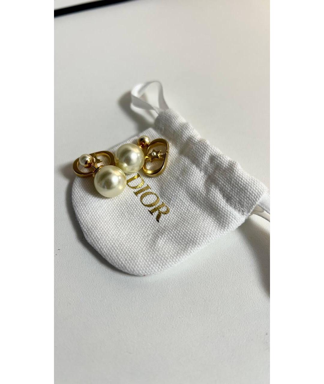 CHRISTIAN DIOR Золотые металлические серьги, фото 2