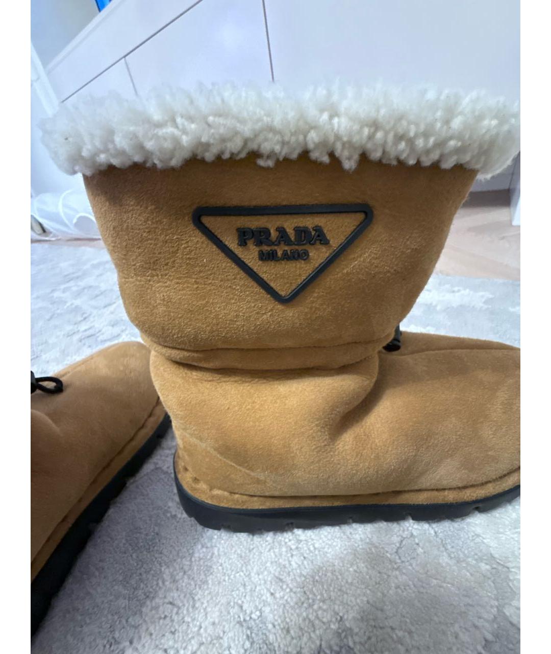 PRADA Бежевые замшевые полусапоги, фото 7